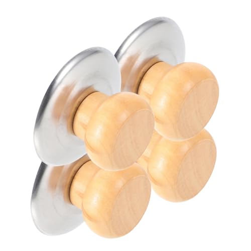 PRETYZOOM 4 Stück Topfdeckelgriff Topfdeckelknopf Universal Topfdeckelknopf Holz Topfdeckelknopf Kochgeschirr Ersatzknöpfe Kochgeschirr Deckelknöpfe Universal Topfgriff Ersatz von PRETYZOOM