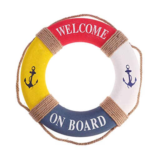 40cm Deko Rettungsring Schaumstoff Vintage Retro Schwimmkreis Welcome on Board Reifen Dekoration Deko zum Aufhängen für Bar Fenster Hintergrund Wanddeko von PRETYZOOM