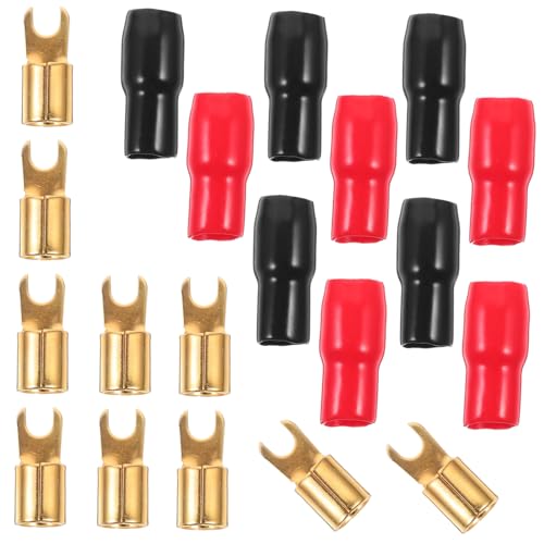 PRETYZOOM 5 Paare Gauge Vergoldete Gabelklemmen Crimp Stecker Kupfer Fork Anschlussklemmen für Lautsprecherkabel mit Isolierten Rot Schwarz Abdeckungen Korrosionsbeständig Sichere PRETYZOOM 5 Paare Gauge Vergoldete Gabelklemmen Crimp Stecker Kupfer Fork Anschlussklemmen für Lautsprecherkabel mit Isolierten Rot Schwarz Abdeckungen Korrosionsbeständig Sichere von PRETYZOOM