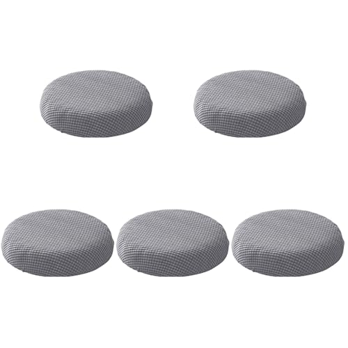 PRETYZOOM 5 STK runde Hockerabdeckung Stuhlbezug sitzbezug sesel bezüge Schwarze Kommode Kissenbezüge für Outdoor-Stühle Möbelschutz Liegecouch Polyester-Abdeckung Stuhlschutzabdeckung Grey von PRETYZOOM