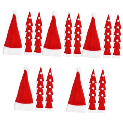 PRETYZOOM 5 Sätze Santa Flaschenhalter Weihnachtsbaumdekoration Besteck Weihnachtslichter Keksdose Weihnachten Santa Weinflaschenabdeckungen Zwerge Weihnachtsschmuck Rot Vlies 15 Stück * 5 von PRETYZOOM
