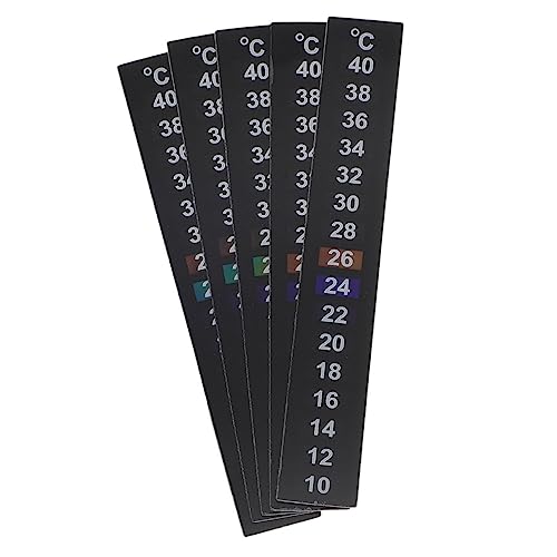 PRETYZOOM 5 Stck Aquarium Thermometer Sticker Selbstklebende Flüssigkristall Temperaturanzeige Farbwechselndes Thermometer Etikett für Fischbecken und Aquarien Einfache Anwendung von PRETYZOOM