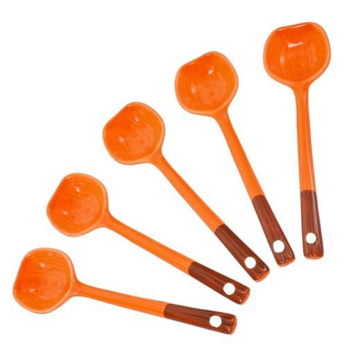 PRETYZOOM 5 Stk. Teiliges Kürbis-keramik-löffel Halloween und Herbst Rutschfest Spülmaschinengeeignet Lange Griffe für Suppe Ramen Kompakt für Zuhause und Wohnheim Orange PRETYZOOM 5 Stk. Teiliges Kürbis-keramik-löffel Halloween und Herbst Rutschfest Spülmaschinengeeignet Lange Griffe für Suppe Ramen Kompakt für Zuhause und Wohnheim Orange von PRETYZOOM