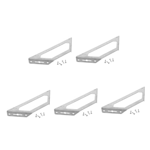 PRETYZOOM 5 Stück Edelstahl Winkelverbinder Möbel Eckverbinder Dreieckige Stütze für Schränke Tische Stabile Platzsparende Befestigung für Holzmöbel von PRETYZOOM