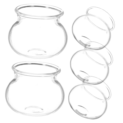 PRETYZOOM 5 Stück Mini Glas Aquarium Leer Puppenhaus Goldfischglas Mikro Landschaft Fischglas Mikro Landschaft Fisch Ornament Miniatur Puppenhaus Mini Fischglas von PRETYZOOM