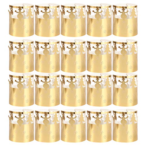 50 Stücke Weihnachten Papier Votiv Kerzenständer Teelichthalter Dekorative Kerzenhalter für Flammenlose Teelichter Votivkerzen Schneeflocke für Geburtstag Hochzeit 50 Stücke Weihnachten Papier Votiv Kerzenständer Teelichthalter Dekorative Kerzenhalter für Flammenlose Teelichter Votivkerzen Schneeflocke für Geburtstag Hochzeit von PRETYZOOM