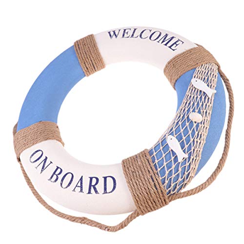 50cm Deko Rettungsring Schaumstoff Vintage Retro Schwimmkreis Welcome on Board Reifen Dekoration Deko zum Aufhängen für Bar Fenster Hintergrund Wanddeko von PRETYZOOM