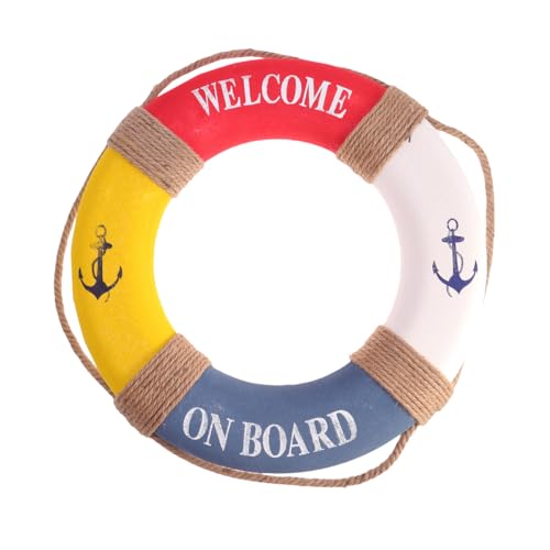50cm Deko Rettungsring Schaumstoff Vintage Retro Schwimmkreis Welcome on Board Reifen Dekoration Deko zum Aufhängen für Bar Fenster Hintergrund Wanddeko von PRETYZOOM