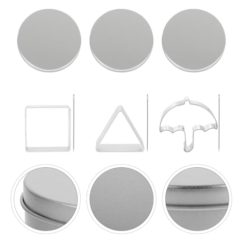 PRETYZOOM 6 Sets DIY Keksformen Aluminium Ausstechformen FüR PläTzchen Backen, Quadratisch, Dreieckig, Schirmform, Wiederverwendbar, Silber von PRETYZOOM
