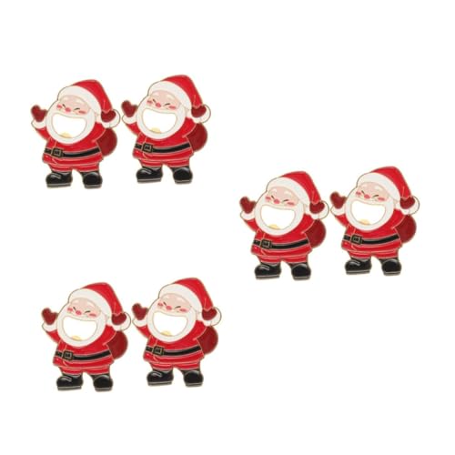 PRETYZOOM 6 Stck. Flaschenöffner des Weihnachtsmanns Kühlschrankmagnet Flaschenöffner Barkeeper-Öffner Weihnachtseröffnungswerkzeug Festlicher Bieröffner Legierung von PRETYZOOM