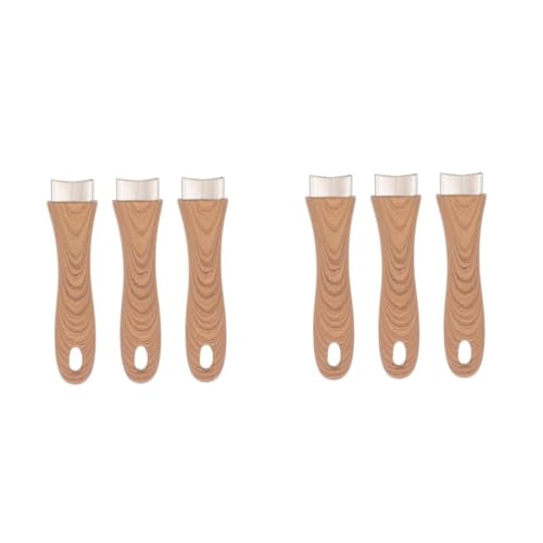 PRETYZOOM 6 Stck. Topfgriff Küchenutensiliengriff Milchspotgriff abnehmbarer Griffersatz Soßentopfgreifer Griff für Suppentopf Ersatzgriffe für Kochgeschirr Pfannengriff Bakelit Hellbraun von PRETYZOOM