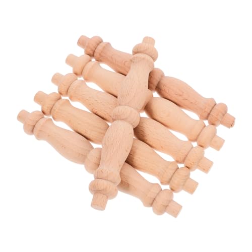 PRETYZOOM 6 Stück Holzbaluster Unlackiert Dekorative Spindeln für Möbel und Weinregale Unbehandelte Holzsäulen für Inneneinrichtung von PRETYZOOM