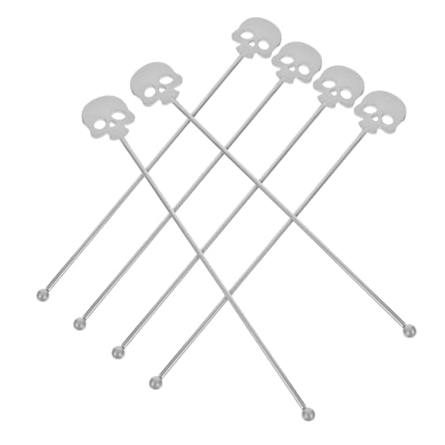 PRETYZOOM 6 Stück Schädel rührende Stange Metallkaffee Rührer rostfreie Stahllöffel Rührstäbchen für Getränke Geburtstagsdekorationen Getränkerührer Rostfreier Stahl Silber Wiederverwendbar PRETYZOOM 6 Stück Schädel rührende Stange Metallkaffee Rührer rostfreie Stahllöffel Rührstäbchen für Getränke Geburtstagsdekorationen Getränkerührer Rostfreier Stahl Silber Wiederverwendbar von PRETYZOOM