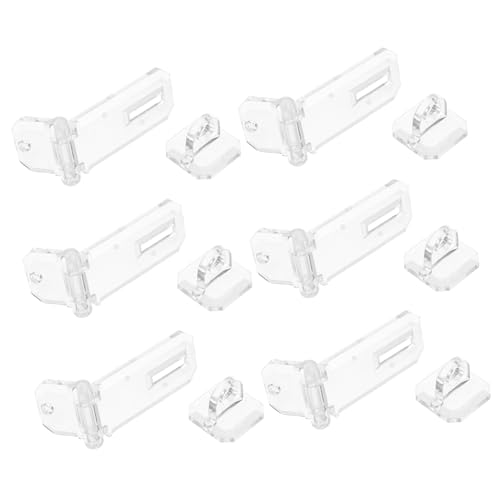 PRETYZOOM 6 Stück Teiliges Acryl-hasp Schloss Transparentes Leichtes Modernes Mini-scharnier mit Schnappverschluss für Vitrinen Schmuckkästen und Schrankzubehör von PRETYZOOM