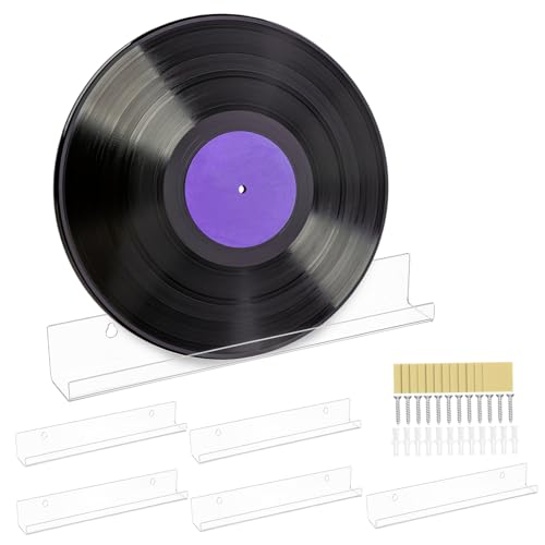PRETYZOOM 6 Stück Vinyl Record Display Rack Teiliges für Platzsparende Wandmontage zur Präsentation von Schallplatten und Wohnräumen von PRETYZOOM