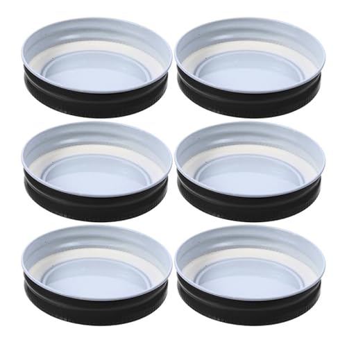 PRETYZOOM 6 StüCk Einmachglasdeckel Schwarz Dichtende Konservendeckel Aus WeißBlech FüR 70mm Jar Auslaufsichere Deckel FüR VorratsgläSer Und EinweckgläSer von PRETYZOOM