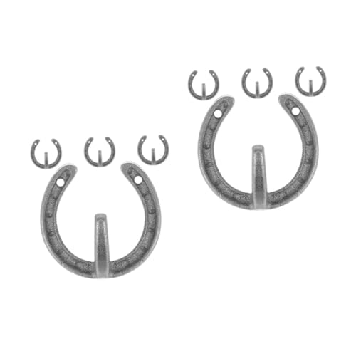 PRETYZOOM 8 Sätze Gusseisen -Hufeisenhaken Hut Wandhaken rustikale Hufeisentuchhaken -Kleiderbügel wandhaken vintage Hufeisenhakendekor Kleine Metallhaken -Wandskulptur Grau von PRETYZOOM
