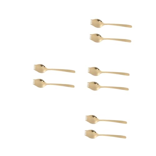 PRETYZOOM 8 Stck. Edelstahl Dual-purple-geschirr Mehrzweck -dienstprogrammspork Nudelgabeln Aus Edelstahl Multifunktional Campingspork Spaghetti-gabeln Ramen-spork Golden Rostfreier Stahl PRETYZOOM 8 Stck. Edelstahl Dual-purple-geschirr Mehrzweck -dienstprogrammspork Nudelgabeln Aus Edelstahl Multifunktional Campingspork Spaghetti-gabeln Ramen-spork Golden Rostfreier Stahl von PRETYZOOM