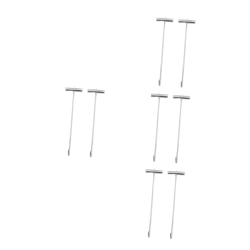 PRETYZOOM 8 Stck. Teiliges Manhole Hook Tool T Förmiger Griff Robuster Hebehaken für Abflussgitter Vielseitiger Deckelheber für Kanalschächte Kompakt und Tragbar Silberfarben von PRETYZOOM
