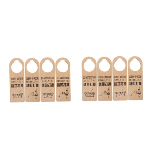 PRETYZOOM 8 Stück Teiliges Doppelseitiges Türschild aus Holz mit Rustikalem Design Ruhe Bitte und Bitte Zimmer Reinigen Anzeige Langlebiger Türhänger für Hotels Büros und Privaträume zur von PRETYZOOM