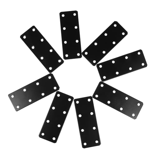 PRETYZOOM 8 Stück Teiliges Flache Gerade Verstärkungsplatten aus Massivem Eisen Rost Korrosionsbeständig Schwarz Beschichtet Stabile Möbelreparatur für Ablagen Tische und Holzmöbel von PRETYZOOM