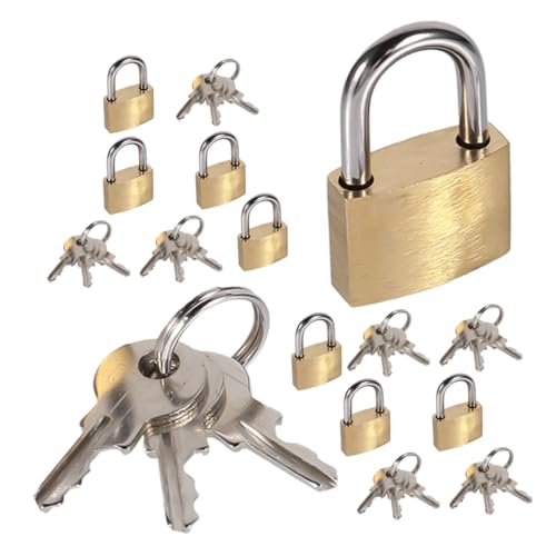 PRETYZOOM 8 Stück Teiliges Mini Messing Vorhängeschloss Set Kompaktes Kleines Schloss mit Schlüssel für Gepäck Rucksack Notizbuch Schrank Postfach und Werkzeugkasten Platzsparend und Sicher von PRETYZOOM