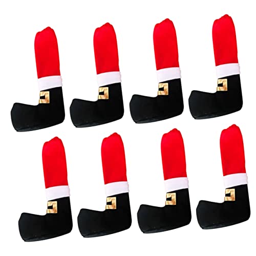 PRETYZOOM 8 Stück Teiliges Set Weihnachts Tischbeinüberzüge Weiche Stoffhüllen für Stuhlbeine Geräuschdämpfend Kratzschutz Passend für Küchen Esszimmer und Barhocker Dekorative von PRETYZOOM