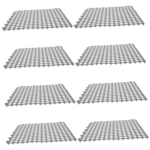 PRETYZOOM 8 Stück Teppich fußmatte rutschfeste duschmatte Eingangsmatte Garagenmatte Komfortable Bodenmatte Küchenbodenmatten Dusche Badematte wasserdichte Matten Terrassenboden Plastik Grey von PRETYZOOM