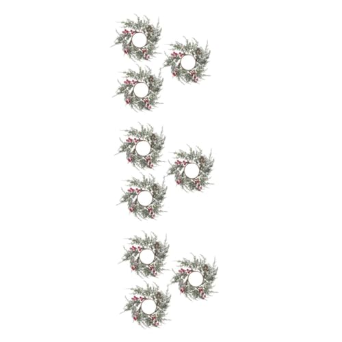 PRETYZOOM 9 Stck. Weihnachtskerzenring Kerzenkranzring Adventskerzenring Herzstückring Kerzenringe für Kerzen Weihnachtskerzenhalter Feiertagskerzenhalter Teelichthalter Plastik von PRETYZOOM