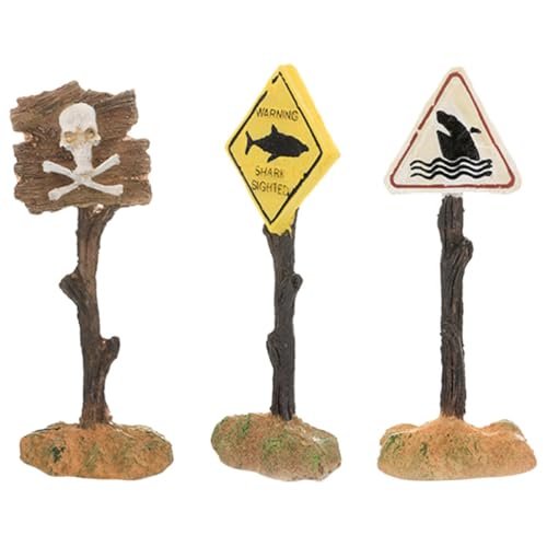 PRETYZOOM Aquarium-zubehör 3 Stück Warnschild „hai“ Aus Kunstharz Tauchfest Verschleißfest Dekoratives Schild Aus Kunstharz Für Fischbehälter Oder Aquarium von PRETYZOOM