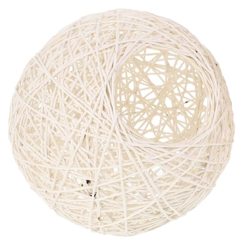PRETYZOOM Boho Lampenschirm Kugel Weiß Geflochtener Jute Lampenschirm Weicher Lichtfilter Installieren Rustikale Deckenleuchte und Tischlampe Abdeckung Langlebig und Stilvoll von PRETYZOOM