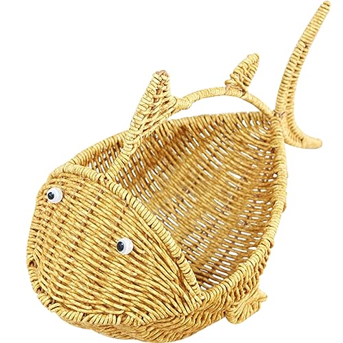 PRETYZOOM Cartoon-fisch-aufbewahrungskorb Geflochtene Aufbewahrungskörbe Cookie-tablett Rattan Servierkorb Korb Aus Baumwollseil Korb Aus Seegras Toilettenpapierkorb Geflochtene Körbe Pp von PRETYZOOM