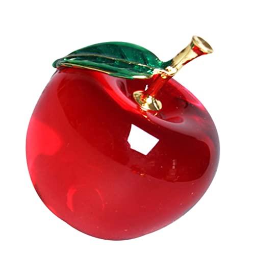 PRETYZOOM Dekoration Weihnachts- Kristall- Apfel- Figur: Weihnachten Glas Roter Apfel Statue Ornament Tisch Sammlerstück Skulptur Kunsthandwerk Foto Requisite zum Erntedankfest Herbsternte von PRETYZOOM