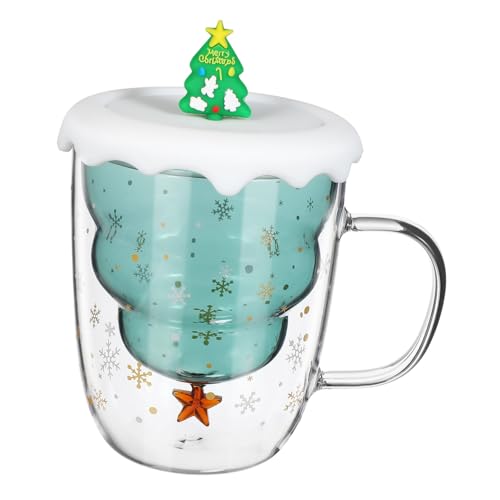 PRETYZOOM Doppelwandige Weihnachtskaffeetasse mit Deckel Isoliertes Glas für Heiße Getränke Hitzebeständig und Wärmeerhaltend für Büro und Zuhause Festliches Xmas PRETYZOOM Doppelwandige Weihnachtskaffeetasse mit Deckel Isoliertes Glas für Heiße Getränke Hitzebeständig und Wärmeerhaltend für Büro und Zuhause Festliches Xmas von PRETYZOOM