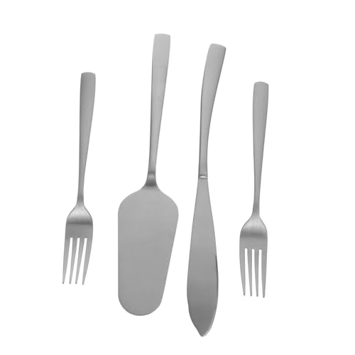 PRETYZOOM Edelstahl Backzubehör Teilig mit Quadratischem Griff Inklusive Kuchengabel Brotschneider und Tortenspachtel Komfortabel und Langlebig für Backen Servieren und Partys von PRETYZOOM