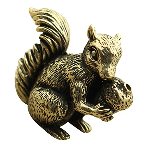 PRETYZOOM Eichhörnchen Tee Haustier Simulation Eichhörnchen Büro Kupfer Handwerk Desktop Kunst Desktop Eichhörnchen Figur Eichhörnchen Skulptur Figur Vintage von PRETYZOOM