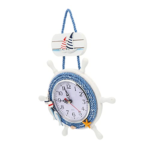 PRETYZOOM Einzigartige Wanduhr Aus Holz Boot Nautische Thema Mediterraner Stil Batterielos von PRETYZOOM