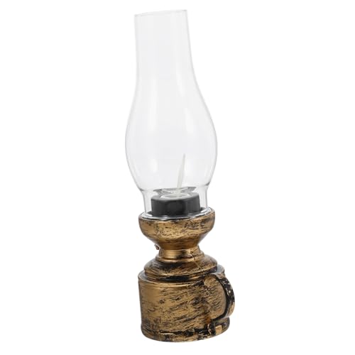 PRETYZOOM Petroleumlampe Im Retro-Stil Tischdekoration Vintage-tischlampe Batteriebetriebene Nachahmung Von Petroleumlaterne Für Den Innenbereich von PRETYZOOM