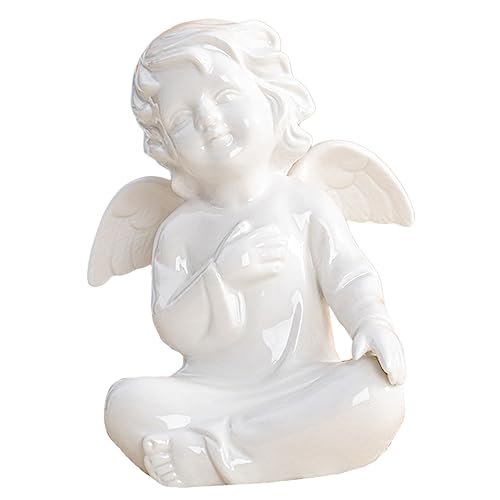 PRETYZOOM Hochzeitsdekoration Engel Ornamente Engel Keramik Engelsfigur Porzellan Cherub-Engel-Statue Geschenk Für Kinder Hochzeitsengelfiguren Baby Geburtstagsgeschenk Weiß Haushalt von PRETYZOOM