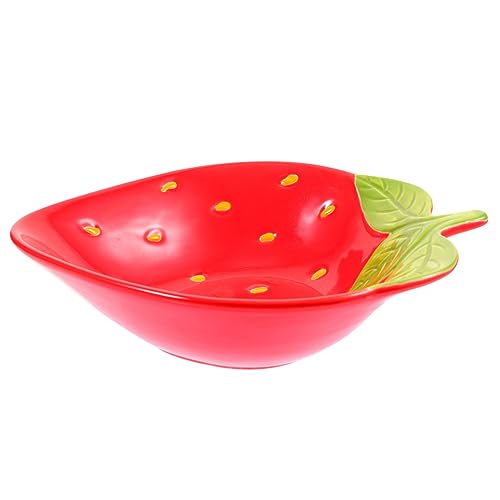 PRETYZOOM Erdbeerschale aus Keramik obstplatte salatschälchen salatschalen salat schüsseln kawaii erdbeere Erdbeer-Partyplatten Japanischer Stil Joghurtschale Schimmel Reisschale Salz von PRETYZOOM