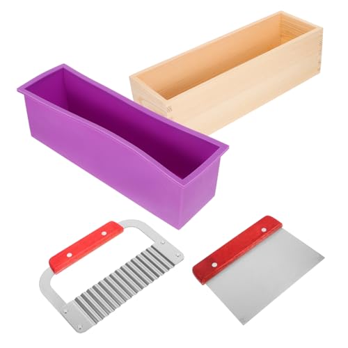 PRETYZOOM Flexible Rechteckige Silikon-seifenform DIY mit Holzbox Rutschfest Antihaftbeschichtet für Handgemachte Seifenherstellung und Kreative Seifenblöcke von PRETYZOOM