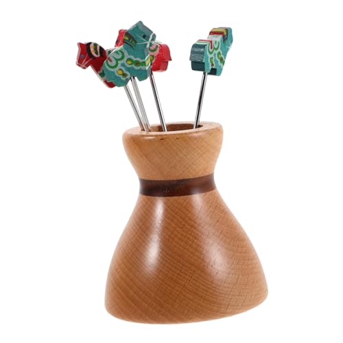 PRETYZOOM Früchtegabeln mit Holzpferd Design Chinesische Handwerkskunst Rostfreie Metallspieße mit Holzhalter Vielseitig für Obst Vorspeisen Cocktails bei Feiern und Gatherings von PRETYZOOM