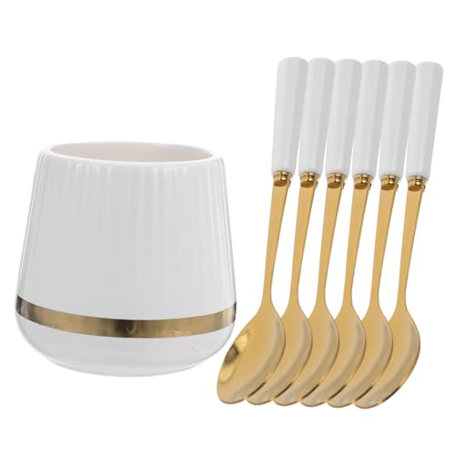 PRETYZOOM Gabel Löffel Aufbewahrungsglas Lebensmittelglas-löffel Rührstäbchen Für Kaffeelöffel Kleine Fruchtlöffel Vorspeise Dessertlöffel Kleine Teelöffel Servierbesteckhalter Keramik PRETYZOOM Gabel Löffel Aufbewahrungsglas Lebensmittelglas-löffel Rührstäbchen Für Kaffeelöffel Kleine Fruchtlöffel Vorspeise Dessertlöffel Kleine Teelöffel Servierbesteckhalter Keramik von PRETYZOOM