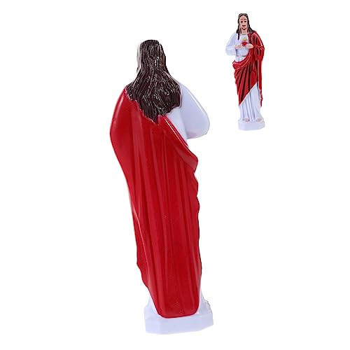 PRETYZOOM Gebetstischdekoration Heilige Christusstatue katholisch Jesus-Statue illuminatus Miniaturdekoration Tischminiaturen -Jesus-Skulptur Jesus-Ornament Haushalt Dekorationen Rot von PRETYZOOM