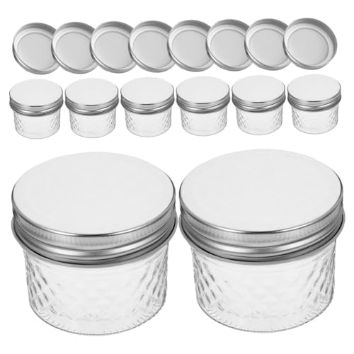 PRETYZOOM Glasbehälter Mit Deckel 120 Ml Glas-set Weithalstopf Haushaltsbehälter Für Marmeladenspender von PRETYZOOM