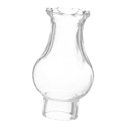 PRETYZOOM Glaslampenschirm Ersatz Klassischer Öllampe mit Blumenöffnung Dickes Transparentes Lampenglas für Outdoor Camping Sicherer Sanfter Lichtschein Robustes Retro Design von PRETYZOOM