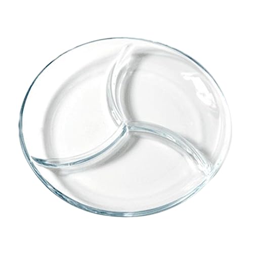 PRETYZOOM Unterteilte Teller Glasteiler Leichte Unterteilte Servierplatte Zur Portionskontrolle PRETYZOOM Unterteilte Teller Glasteiler Leichte Unterteilte Servierplatte Zur Portionskontrolle von PRETYZOOM