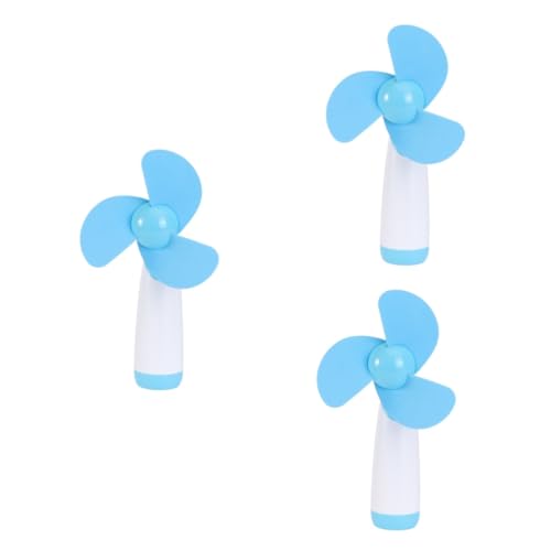 PRETYZOOM Handfächer Softblade Blau Handventilator Mini Kinder 3st Lüfter Der Klimaanlage Batterie Kind von PRETYZOOM