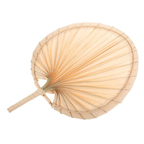 PRETYZOOM Handgefertigter Chinesischer Palmblatt Fächer Gewebt Leichter Handfächer mit Griff Kühlend Dekorativ Vintage Stil für Sommer Party Zuhause Tragbar und Platzsparend von PRETYZOOM