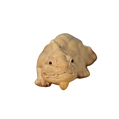 PRETYZOOM Handgeschnitzte Pi Yao Holzfigur Büro Desktop Dekoration Kompakt Glatte Oberfläche Design Feng Shui Wohlstandsornament für Wohn und Arbeitsbereiche von PRETYZOOM
